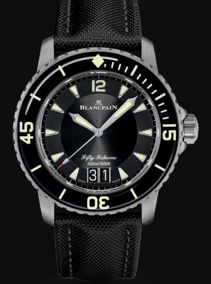 Review Blancpain Fifty Fathoms Watch Review Fifty Fathoms Grande Date Replica Watch 5050 12B30 B52A - Click Image to Close